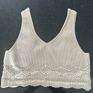 House of Harlow 1960 Cream Knit Crop Top